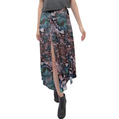 Art Artwork Fractal Digital Velour Split Maxi Skirt by Wegoenart