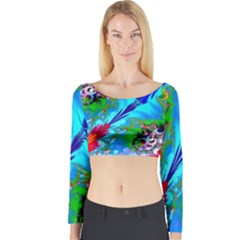 Abstract Art Art Design Modern Art Long Sleeve Crop Top by Wegoenart