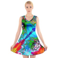 Abstract Art Art Design Modern Art V-neck Sleeveless Dress by Wegoenart