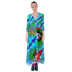 Abstract Art Art Design Modern Art Button Up Maxi Dress by Wegoenart