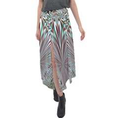 Crystal Design Crystal Pattern Glass Velour Split Maxi Skirt by Wegoenart