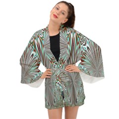 Crystal Design Crystal Pattern Glass Long Sleeve Kimono by Wegoenart