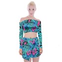 Leaves Picture Tropical Plant Off Shoulder Top with Mini Skirt Set View1