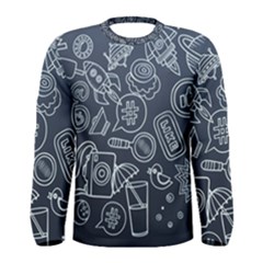 Internet Planets Drinks Computers Men s Long Sleeve Tee by Wegoenart