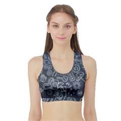 Internet Planets Drinks Computers Sports Bra With Border by Wegoenart