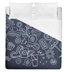 Internet Planets Drinks Computers Duvet Cover (queen Size) by Wegoenart