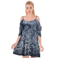 Internet Planets Drinks Computers Cutout Spaghetti Strap Chiffon Dress by Wegoenart