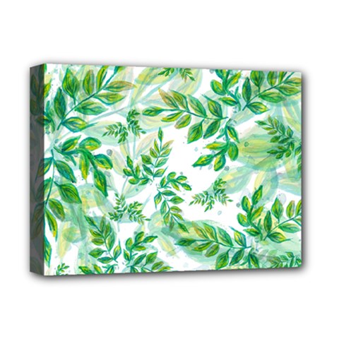 Leaves Green Pattern Nature Plant Deluxe Canvas 16  X 12  (stretched)  by Wegoenart