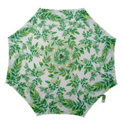 Leaves Green Pattern Nature Plant Hook Handle Umbrellas (large) by Wegoenart