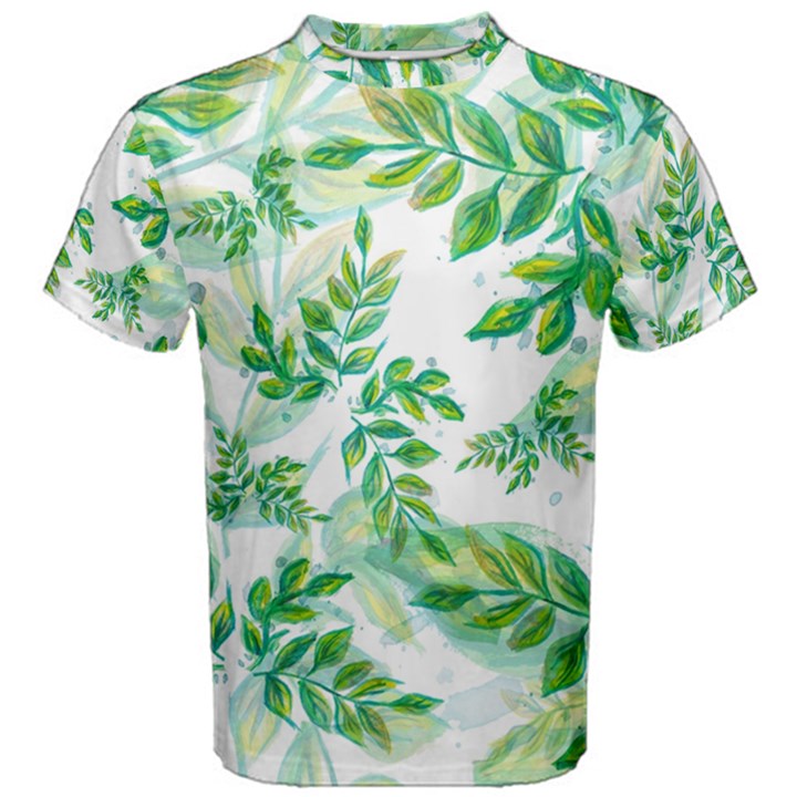 Leaves Green Pattern Nature Plant Men s Cotton Tee