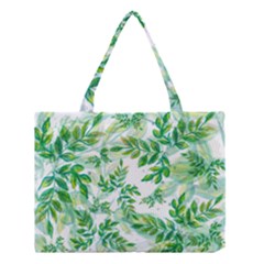 Leaves Green Pattern Nature Plant Medium Tote Bag by Wegoenart