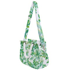 Leaves Green Pattern Nature Plant Rope Handles Shoulder Strap Bag by Wegoenart