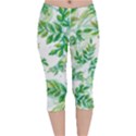 Leaves Green Pattern Nature Plant Velvet Capri Leggings  View1