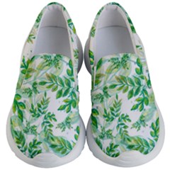 Leaves Green Pattern Nature Plant Kids  Lightweight Slip Ons by Wegoenart