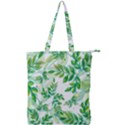 Leaves Green Pattern Nature Plant Double Zip Up Tote Bag View1