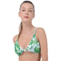 Leaves Green Pattern Nature Plant Knot Up Bikini Top View1