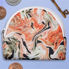 Marble Texture White Pattern Horseshoe Style Canvas Pouch