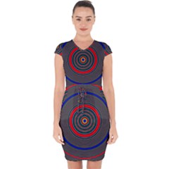 Art Design Fractal Circle Capsleeve Drawstring Dress  by Wegoenart