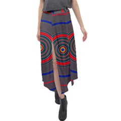 Art Design Fractal Circle Velour Split Maxi Skirt by Wegoenart