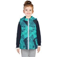 Background Texture Pattern Blue Kids  Hooded Puffer Vest by Wegoenart