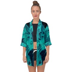 Background Texture Pattern Blue Open Front Chiffon Kimono by Wegoenart