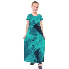 Background Texture Pattern Blue Kids  Short Sleeve Maxi Dress by Wegoenart