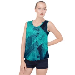 Background Texture Pattern Blue Bubble Hem Chiffon Tank Top by Wegoenart