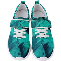 Background Texture Pattern Blue Men s Velcro Strap Shoes by Wegoenart