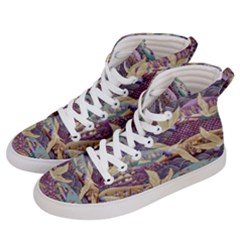 Textile Fabric Cloth Pattern Men s Hi-top Skate Sneakers by Wegoenart