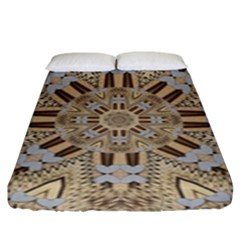 Wood And Wood With Hearts And More Wood Ornate Fitted Sheet (king Size) by pepitasart