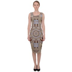 Wood And Wood With Hearts And More Wood Ornate Sleeveless Pencil Dress by pepitasart