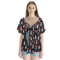 Summer 2019 50 V-neck Flutter Sleeve Top