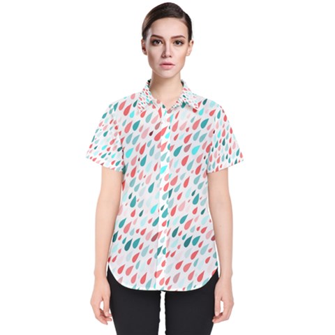 Rainy Day Pattern Women s Short Sleeve Shirt by HelgaScand