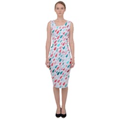 Rainy Day Pattern Sleeveless Pencil Dress