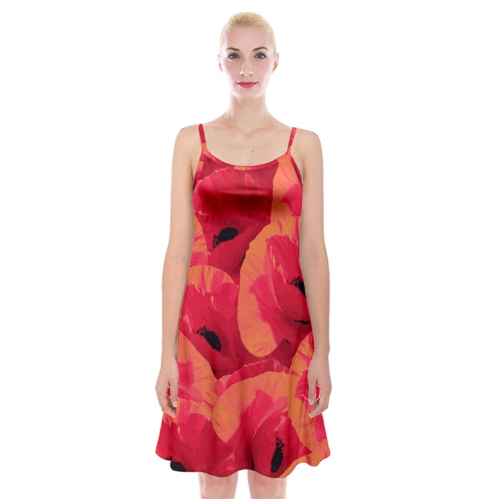 Poppies  Spaghetti Strap Velvet Dress