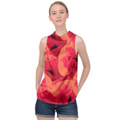 Poppies  High Neck Satin Top