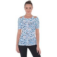 Rain Drops Shoulder Cut Out Short Sleeve Top by HelgaScand