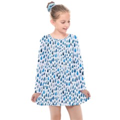 Rain Drops Kids  Long Sleeve Dress by HelgaScand