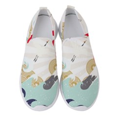 Mountain Sun Japanese Illustration Women s Slip On Sneakers by Vaneshart