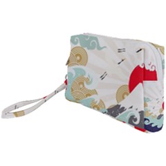 Mountain Sun Japanese Illustration Wristlet Pouch Bag (small) by Vaneshart