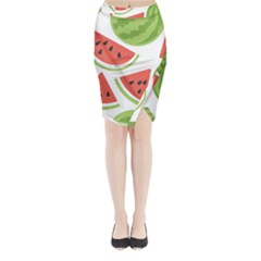 Watermelon Juice Auglis Clip Art Watermelon Midi Wrap Pencil Skirt by Vaneshart