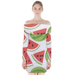 Watermelon Juice Auglis Clip Art Watermelon Long Sleeve Off Shoulder Dress by Vaneshart