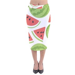 Watermelon Juice Auglis Clip Art Watermelon Velvet Midi Pencil Skirt by Vaneshart