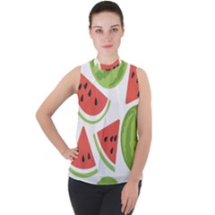 Watermelon Juice Auglis Clip Art Watermelon Mock Neck Chiffon Sleeveless Top by Vaneshart