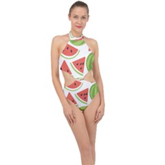 Watermelon Juice Auglis Clip Art Watermelon Halter Side Cut Swimsuit by Vaneshart