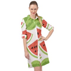 Watermelon Juice Auglis Clip Art Watermelon Long Sleeve Mini Shirt Dress by Vaneshart