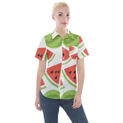 Watermelon Juice Auglis Clip Art Watermelon Women s Short Sleeve Pocket Shirt by Vaneshart