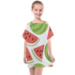 Watermelon Juice Auglis Clip Art Watermelon Kids  One Piece Chiffon Dress by Vaneshart