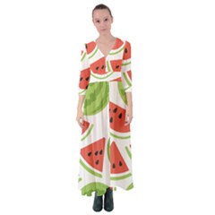 Watermelon Juice Auglis Clip Art Watermelon Button Up Maxi Dress by Vaneshart