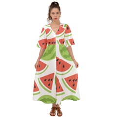 Watermelon Juice Auglis Clip Art Watermelon Kimono Sleeve Boho Dress by Vaneshart